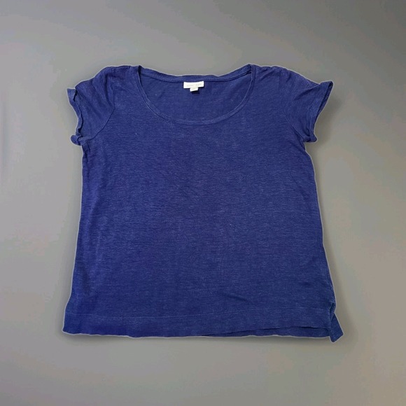 J. Jill Tops - J.Jill Love Linen Short Sleeve Top Women's Sz XS Blue‎ Scoop Neck Basic Tee